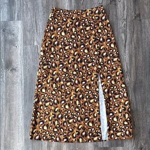 Express Skirt Leopard Midi Skirt Size Small Express x Lady Gang